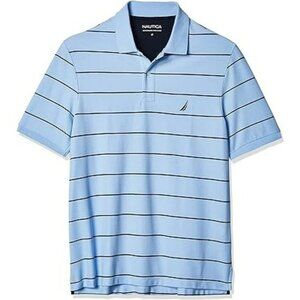 Nautica Men's Classic Short Sleeve Short Sleeve Striped‎ Polo Shirt Size Large